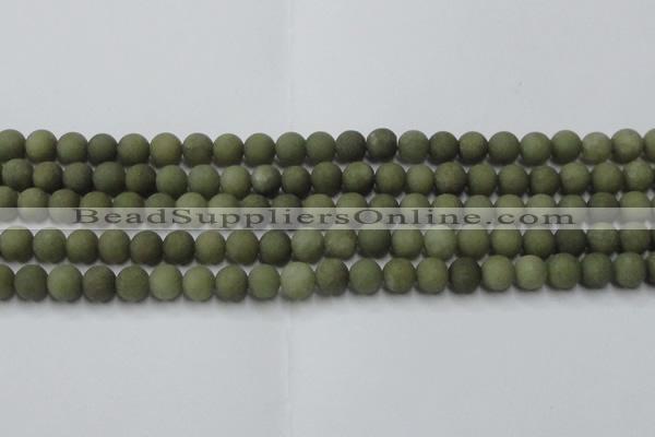 CCN2545 15.5 inches 8mm round matte candy jade beads wholesale