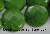 CCN262 15.5 inches 25mm faceted coin candy jade beads wholesale