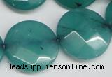 CCN263 15.5 inches 25mm faceted coin candy jade beads wholesale