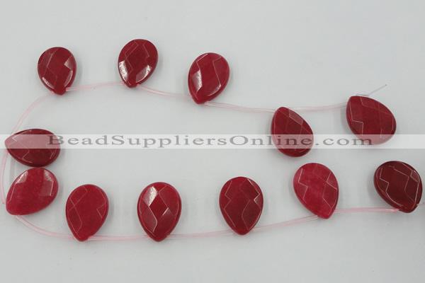 CCN2719 Top-drilled 18*25mm briolette candy jade beads wholesale