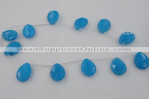 CCN2723 Top-drilled 18*25mm briolette candy jade beads wholesale