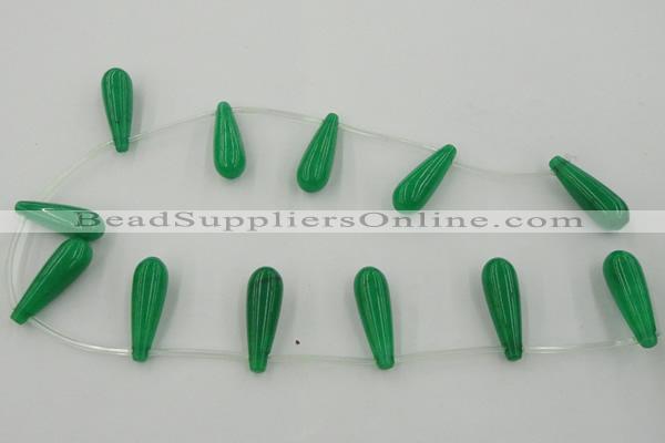 CCN2739 Top-drilled 10*30mm teardrop candy jade beads wholesale