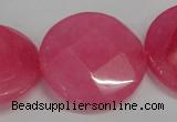 CCN282 15.5 inches 30mm faceted coin candy jade beads wholesale