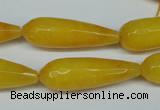 CCN2886 15.5 inches 10*30mm faceted teardrop candy jade beads