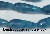 CCN2887 15.5 inches 10*30mm faceted teardrop candy jade beads