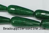 CCN2888 15.5 inches 10*30mm faceted teardrop candy jade beads