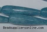 CCN2893 15.5 inches 10*40mm faceted teardrop candy jade beads