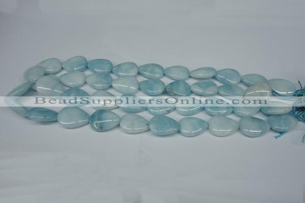 CCN2945 15.5 inches 13*18mm flat teardrop candy jade beads