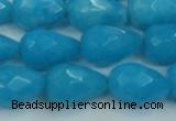 CCN3009 15.5 inches 10*15mm faceted teardrop candy jade beads