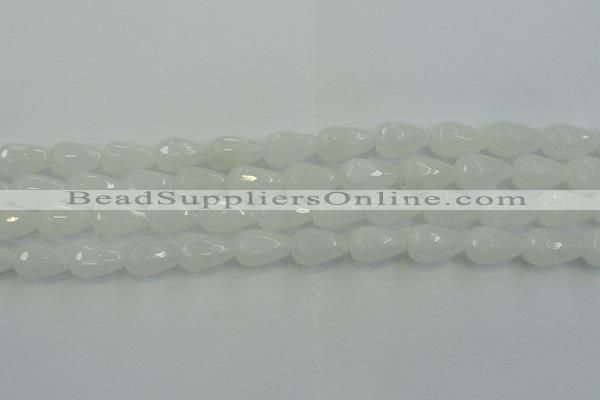 CCN3016 15.5 inches 10*15mm faceted teardrop candy jade beads