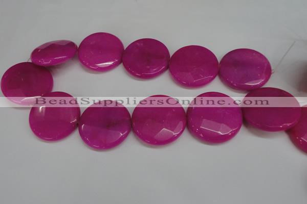 CCN304 15.5 inches 35mm faceted coin candy jade beads wholesale