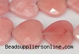 CCN356 15.5 inches 20*20mm faceted heart candy jade beads wholesale