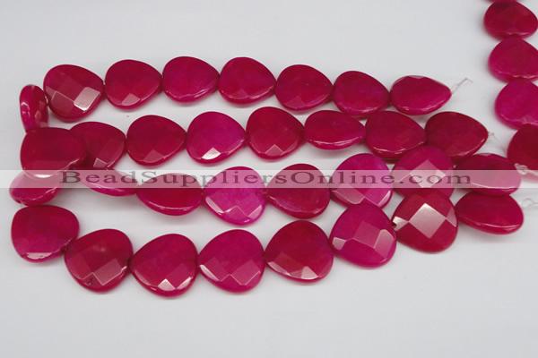 CCN373 15.5 inches 25*25mm faceted heart candy jade beads wholesale