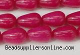 CCN3752 15.5 inches 8*12mm teardrop candy jade beads wholesale