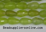 CCN3781 15.5 inches 8*12mm faceted teardrop candy jade beads