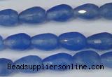 CCN3782 15.5 inches 8*12mm faceted teardrop candy jade beads