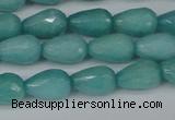 CCN3786 15.5 inches 8*12mm faceted teardrop candy jade beads