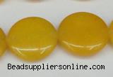 CCN3830 15.5 inches 20mm flat round candy jade beads wholesale