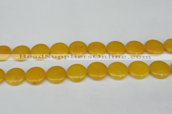 CCN3830 15.5 inches 20mm flat round candy jade beads wholesale