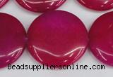 CCN3842 15.5 inches 30mm flat round candy jade beads wholesale