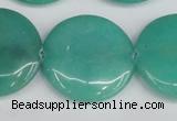 CCN3844 15.5 inches 30mm flat round candy jade beads wholesale