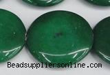 CCN3846 15.5 inches 30mm flat round candy jade beads wholesale