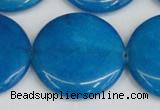 CCN3858 15.5 inches 35mm flat round candy jade beads wholesale