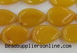 CCN3867 15.5 inches 13*18mm flat teardrop candy jade beads