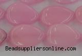 CCN3875 15.5 inches 15*20mm flat teardrop candy jade beads