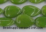 CCN3883 15.5 inches 15*20mm flat teardrop candy jade beads