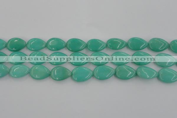 CCN3885 15.5 inches 15*20mm flat teardrop candy jade beads