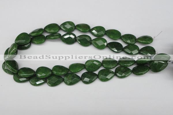 CCN389 15.5 inches 15*20mm faceted flat teardrop candy jade beads