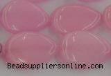 CCN3890 15.5 inches 18*25mm flat teardrop candy jade beads