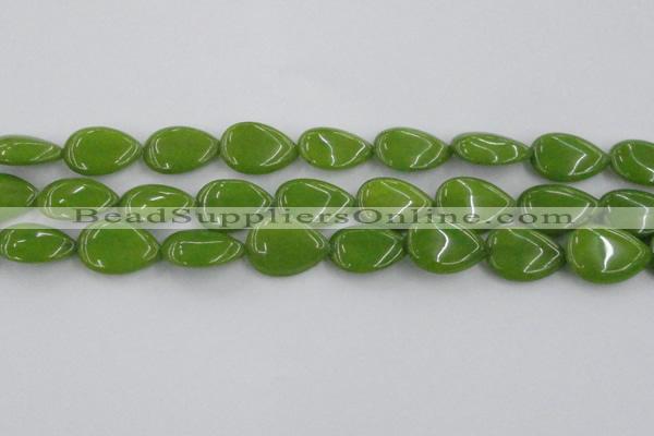 CCN3898 15.5 inches 18*25mm flat teardrop candy jade beads