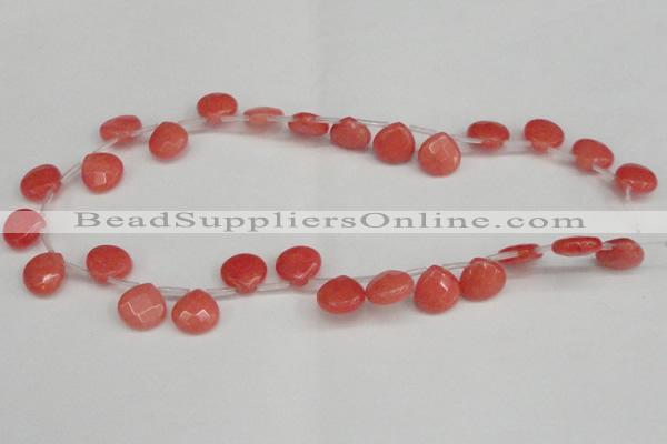 CCN3912 Top-drilled 13*13mm briolette candy jade beads wholesale