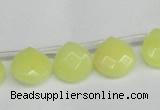 CCN3917 Top-drilled 13*13mm briolette candy jade beads wholesale