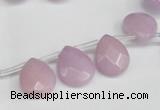 CCN3926 Top-drilled 12*15mm briolette candy jade beads wholesale