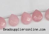 CCN3927 Top-drilled 12*15mm briolette candy jade beads wholesale