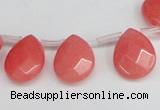 CCN3928 Top-drilled 12*15mm briolette candy jade beads wholesale