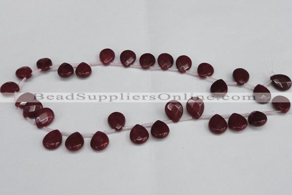 CCN3931 Top-drilled 12*15mm briolette candy jade beads wholesale