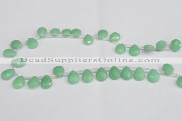 CCN3935 Top-drilled 12*15mm briolette candy jade beads wholesale