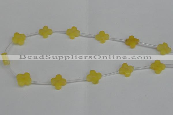 CCN3946 15.5 inches 15mm carved flower candy jade beads wholesale