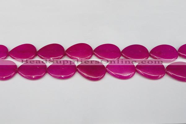 CCN3973 15.5 inches 30*40mm flat teardrop candy jade beads