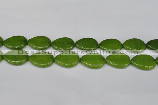 CCN3979 15.5 inches 30*40mm flat teardrop candy jade beads