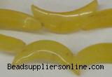 CCN415 15.5 inches 8*30mm curved moon candy jade beads wholesale