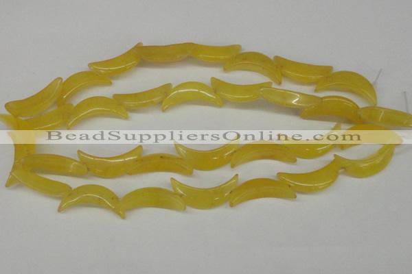 CCN415 15.5 inches 8*30mm curved moon candy jade beads wholesale