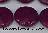 CCN4183 15.5 inches 20mm faceted coin candy jade beads wholesale