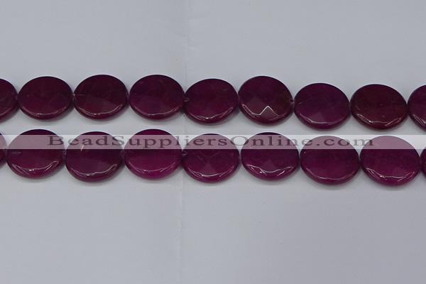 CCN4183 15.5 inches 20mm faceted coin candy jade beads wholesale