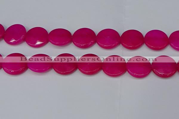 CCN4185 15.5 inches 20mm faceted coin candy jade beads wholesale