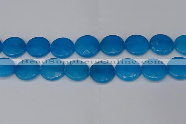 CCN4187 15.5 inches 20mm faceted coin candy jade beads wholesale